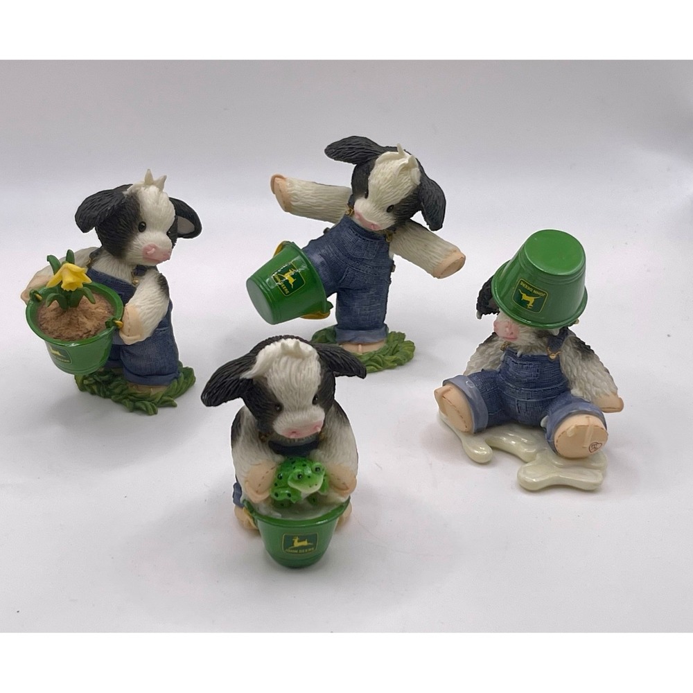 Marys Moo Moos John Deere Cow Figurines Set of 4 Enesco Mary Rhyner-Nadig 796441